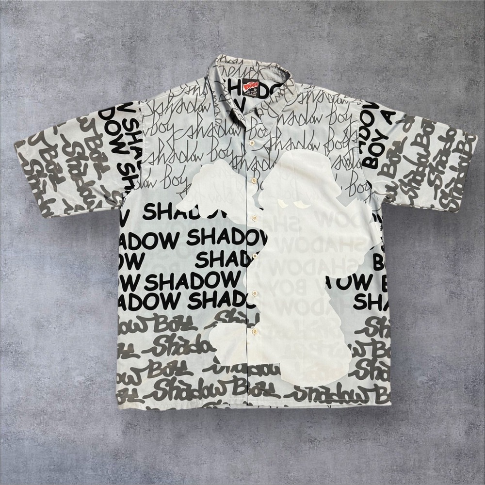 Diss Shadow‎ Boy Vintage Y2K Short-Sleeve Button-Down Shirt Streetwear Hip-Hop M